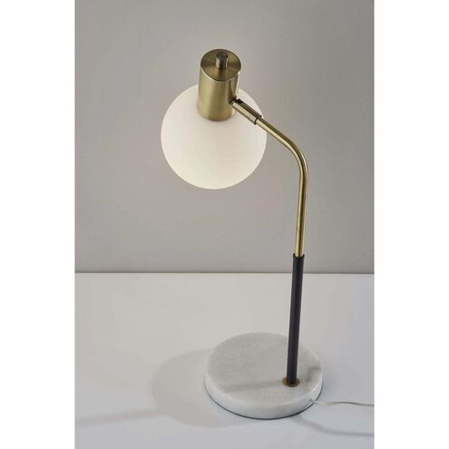 Corbin 21 inch 40.00 watt Black and Antique Brass Desk Lamp Portable Light