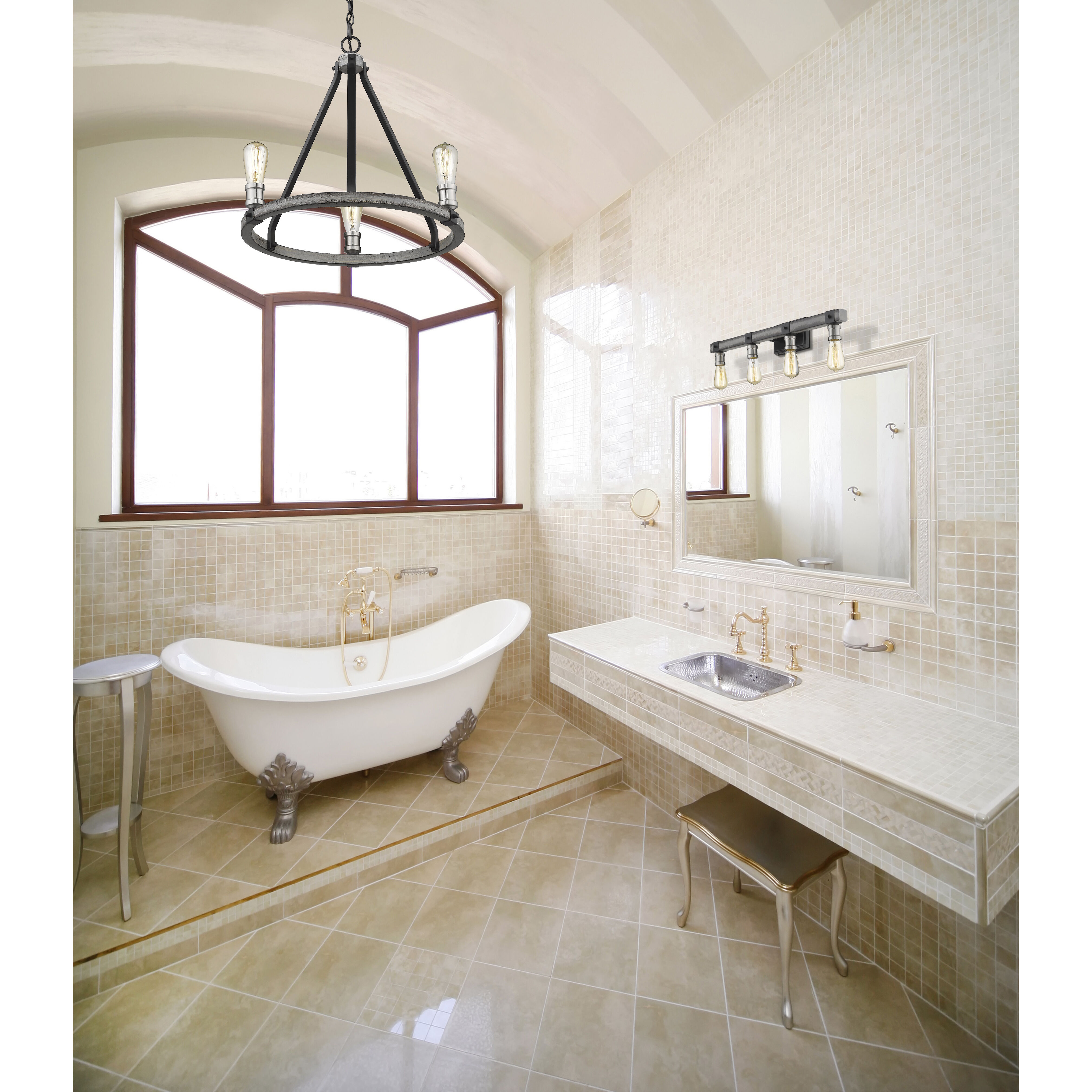 Kirkland 3 Light 20 inch Ashen Barnboard Chandelier Ceiling Light