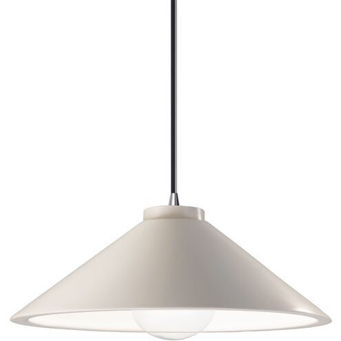 Radiance Collection LED 12 inch Matte White with Polished Chrome Pendant Ceiling Light