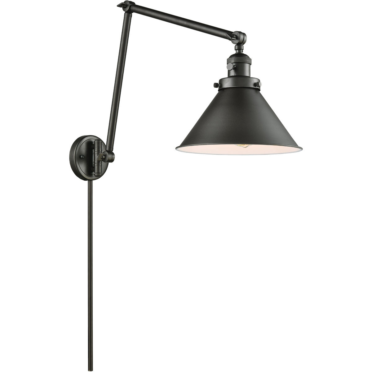 Briarcliff 30 inch 100 watt Oil Rubbed Bronze Swing Arm Wall Light, Franklin Restoration