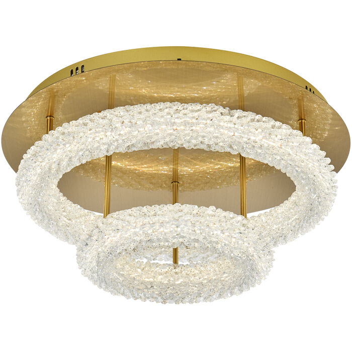 Bowen 2 Light 22 inch Satin Gold Flush Mount Ceiling Light