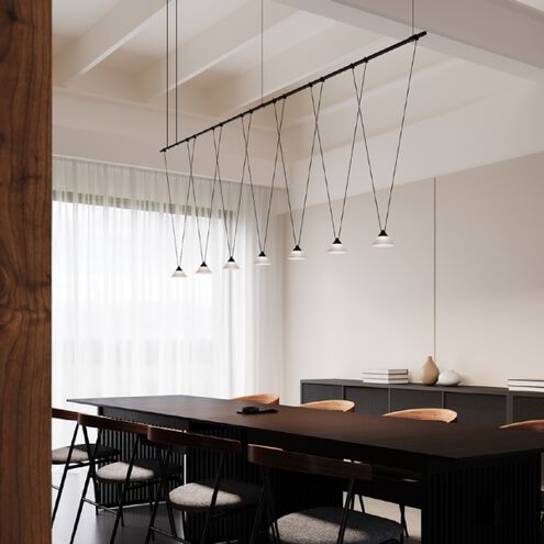 Suspenders LED 97 inch Satin Black Suspension Ceiling Light
