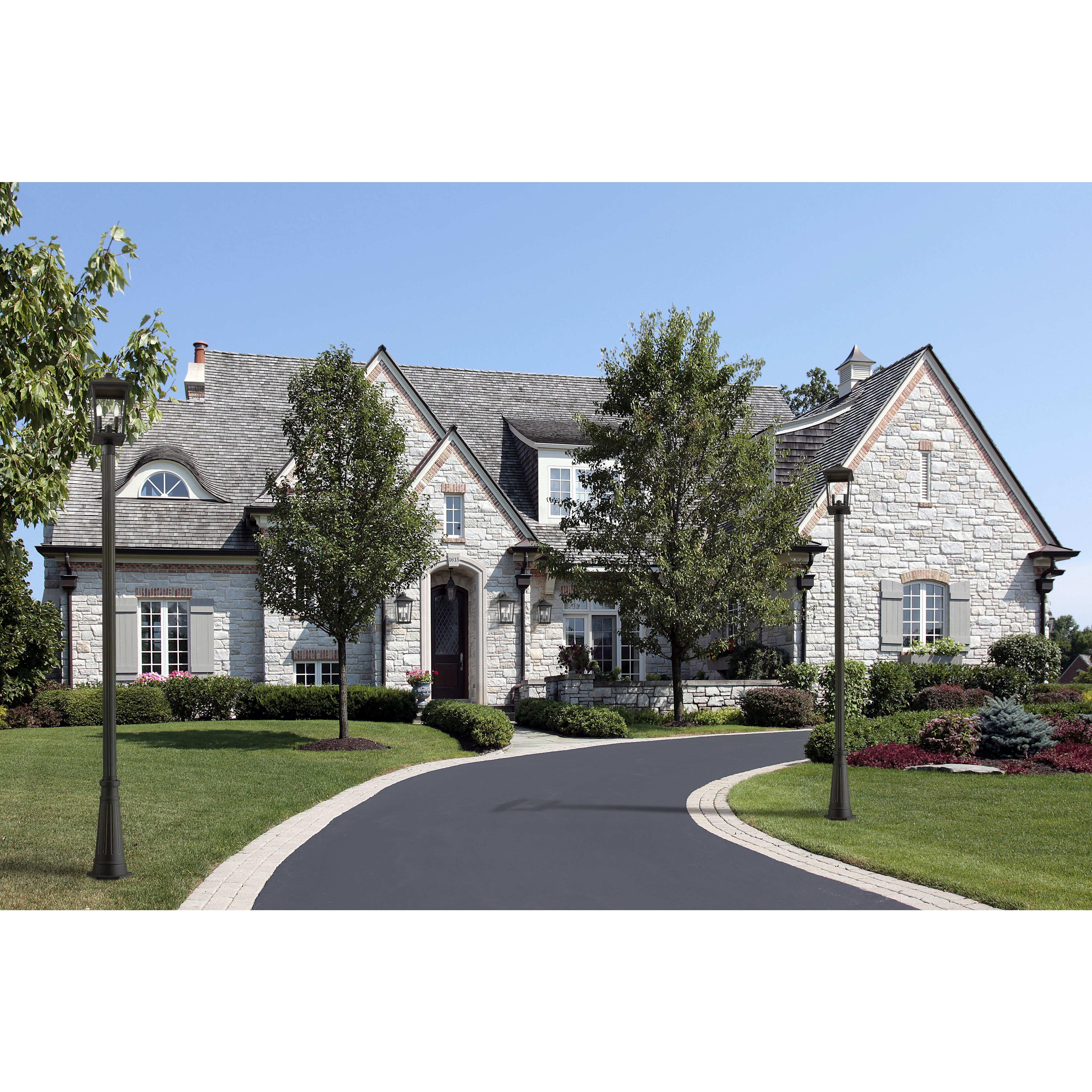 Beacon 2 Light 17.75 inch Black Outdoor Wall Light