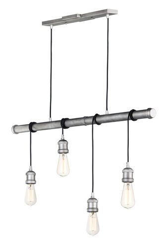 Early Electric 4 Light 5 inch Weathered Zinc Multi-Light Pendant Ceiling Light