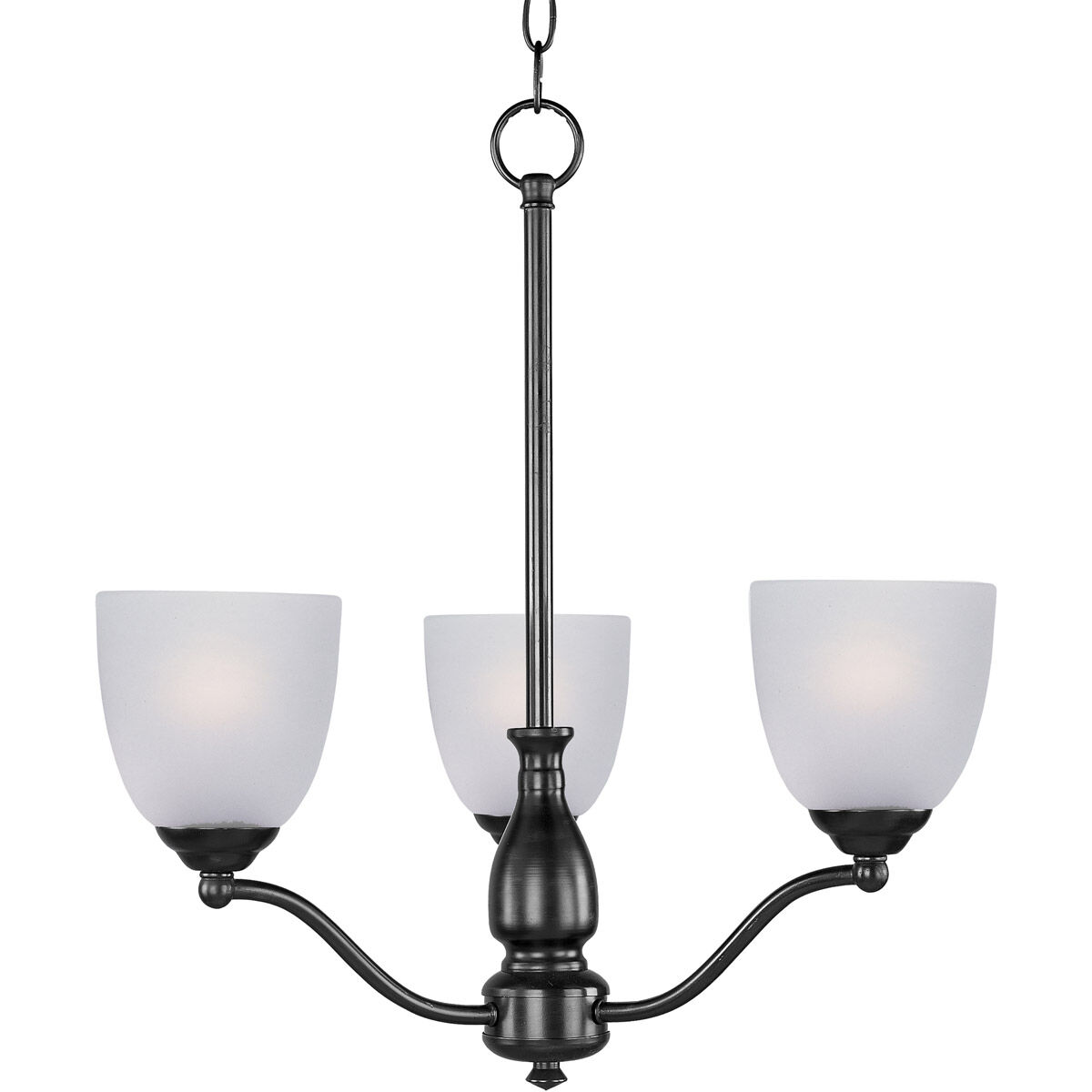 Stefan 3 Light 21 inch Black Single-Tier Chandelier Ceiling Light