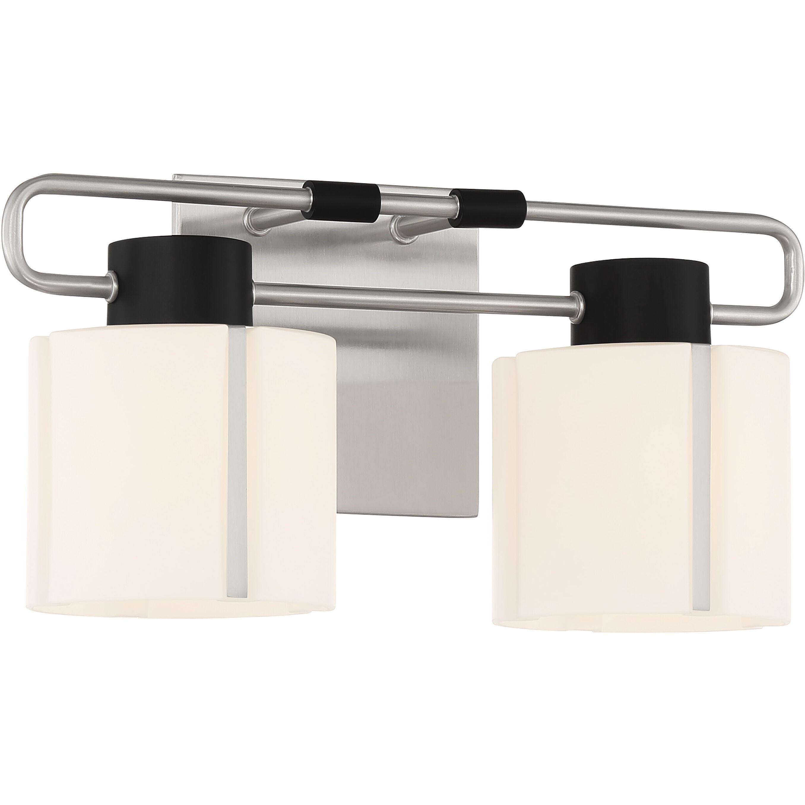 Waverly Plaza 2 Light 14.75 inch Coal With Brushed Nickel Bath Light Wall Light