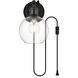 Wesson 1 Light 6 inch Black Plug In Wall Sconce Wall Light