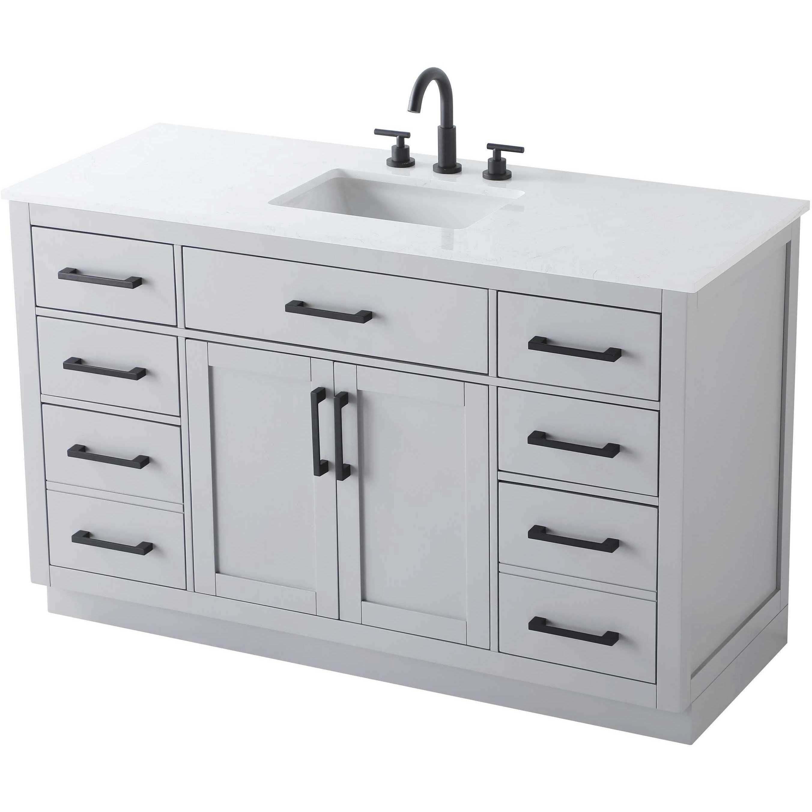 Alden 54 X 35 inch Grey Bathroom Vanity Cabinet