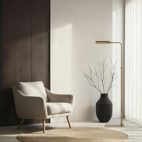 Kane 44.5 inch 40.00 watt Plated Dark Antique Brushed Brass Floor Lamp Portable Light