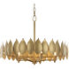 Petal Reign 5 Light 26.5 inch Brass Kisser Pendant Ceiling Light