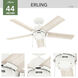 Erling 44 inch Matte White with Bleached Alder/Fresh White Blades Ceiling Fan