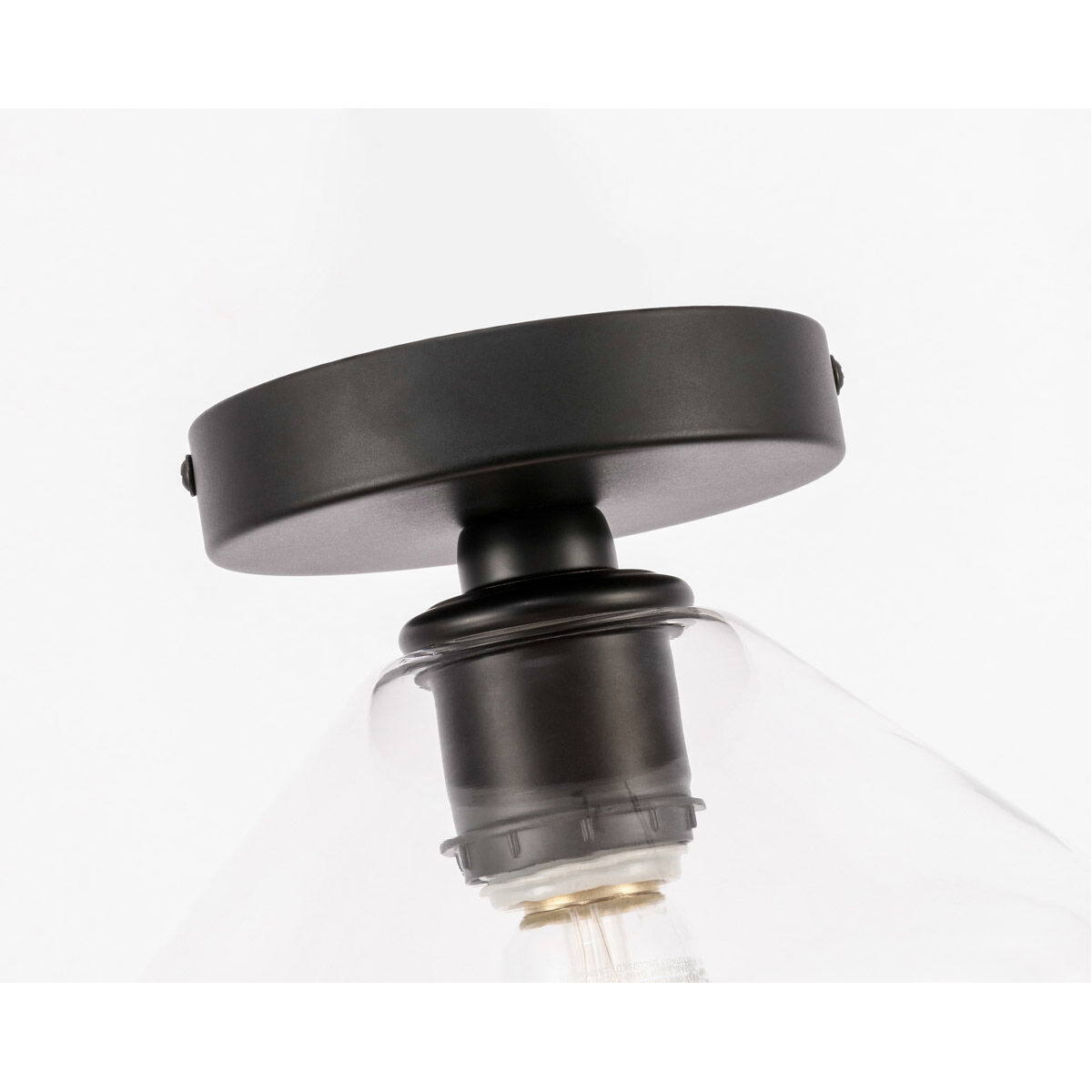 Gene 1 Light 8 inch Black Flush Mount Ceiling Light