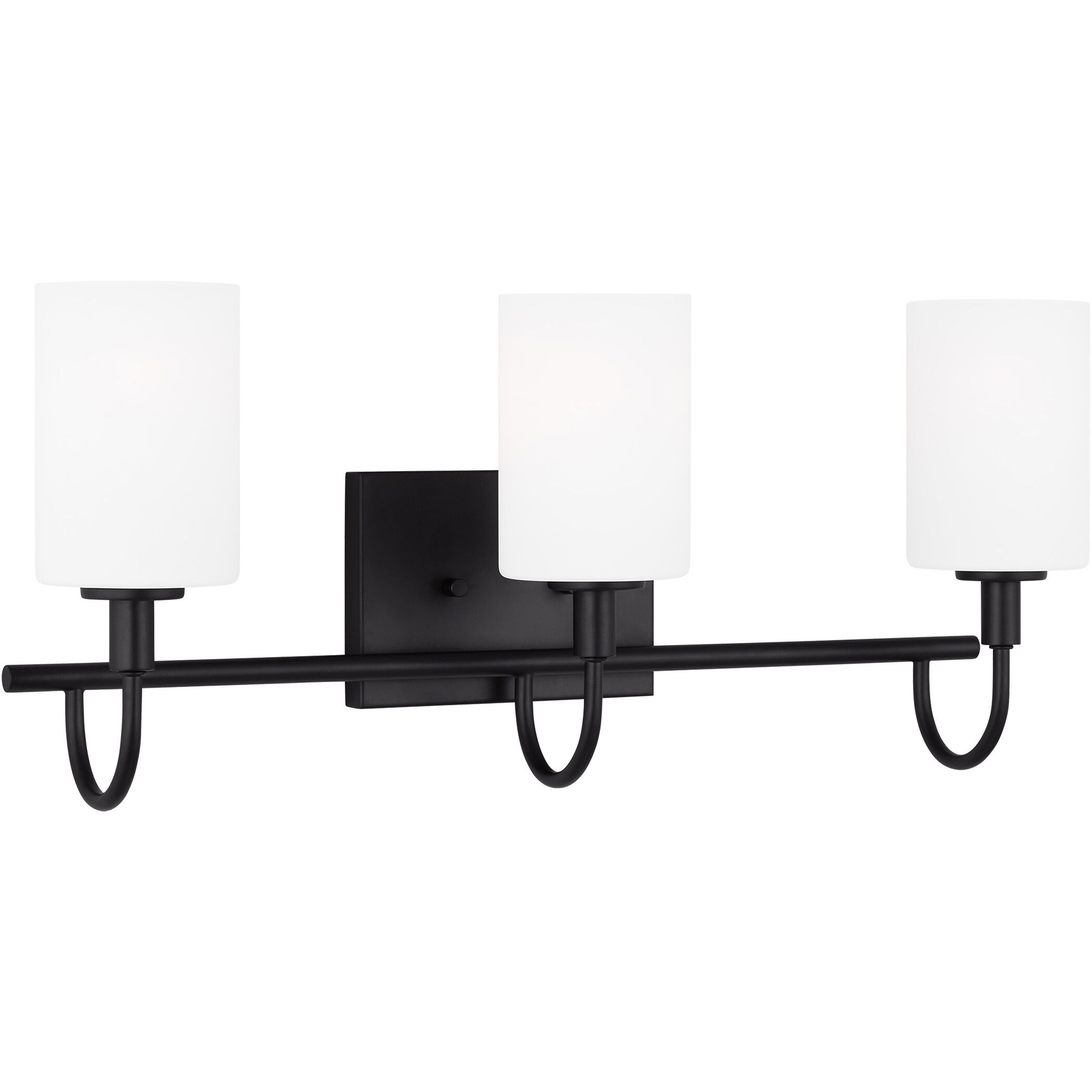 Oak Moore 3 Light 23.88 inch Midnight Black Bath Vanity Wall Light