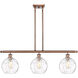 Ballston Athens Water Glass LED 36 inch Antique Copper Island Light Ceiling Light