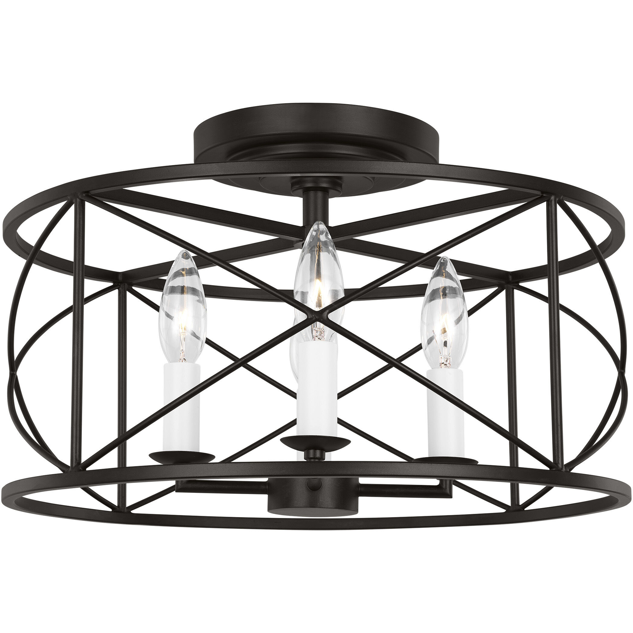 C&M by Chapman & Myers Beatrix 4 Light 15 inch Aged Iron Semi-Flush Mount Ceiling Light