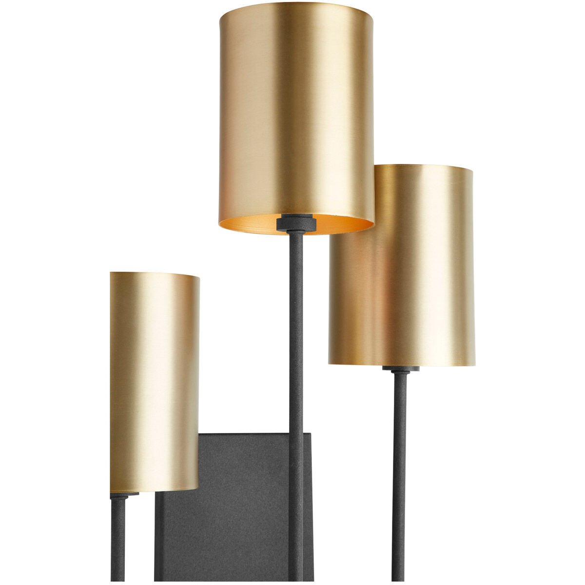 Harmony 3 Light 13 inch Noir and Aged Brass Wall Mount Wall Light