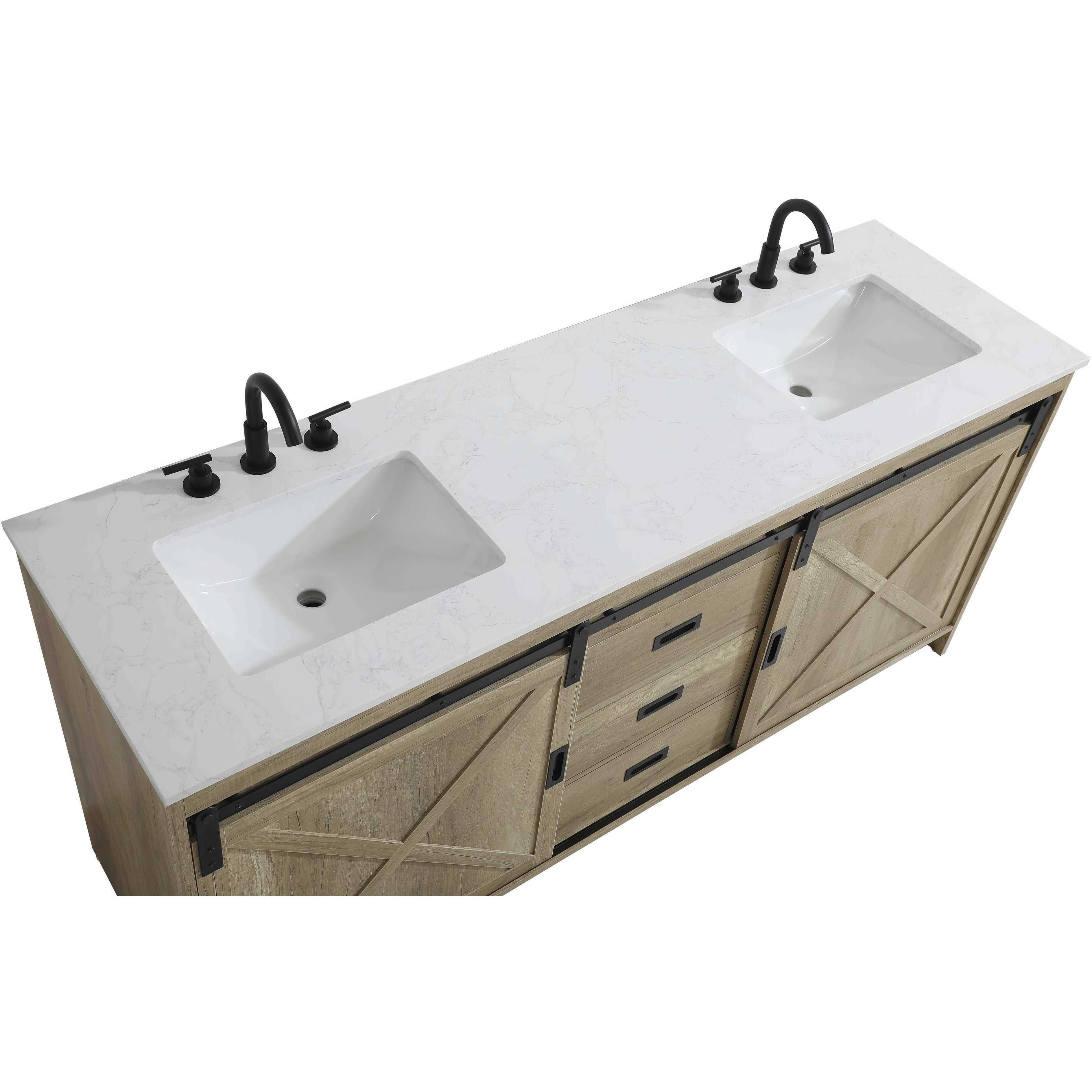 Austin 72 X 34 inch Natural Oak Bathroom Vanity Cabinet