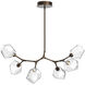 Gem LED 38 inch Flat Bronze Linear Pendant Ceiling Light in Clear, 2700K LED, Modern Branch