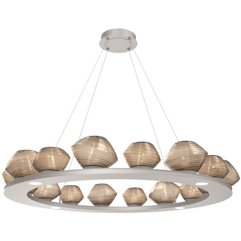 Mesa LED Beige Silver Chandelier Ceiling Light, Ring