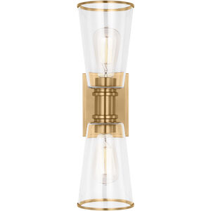 Visual Comfort Studio Collection C&M by Chapman & Myers Alessa 2 Light 5 inch Burnished Brass Bath Vanity Wall Sconce Wall Light CV1042BBS - Open Box