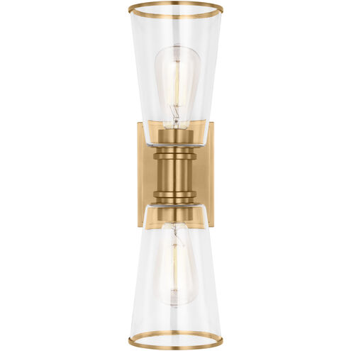 C&M by Chapman & Myers Alessa 2 Light 5 inch Burnished Brass Bath Vanity Wall Sconce Wall Light