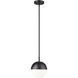 Realm Sphere 1 Light 10.75 inch Matte Black Pendant Ceiling Light