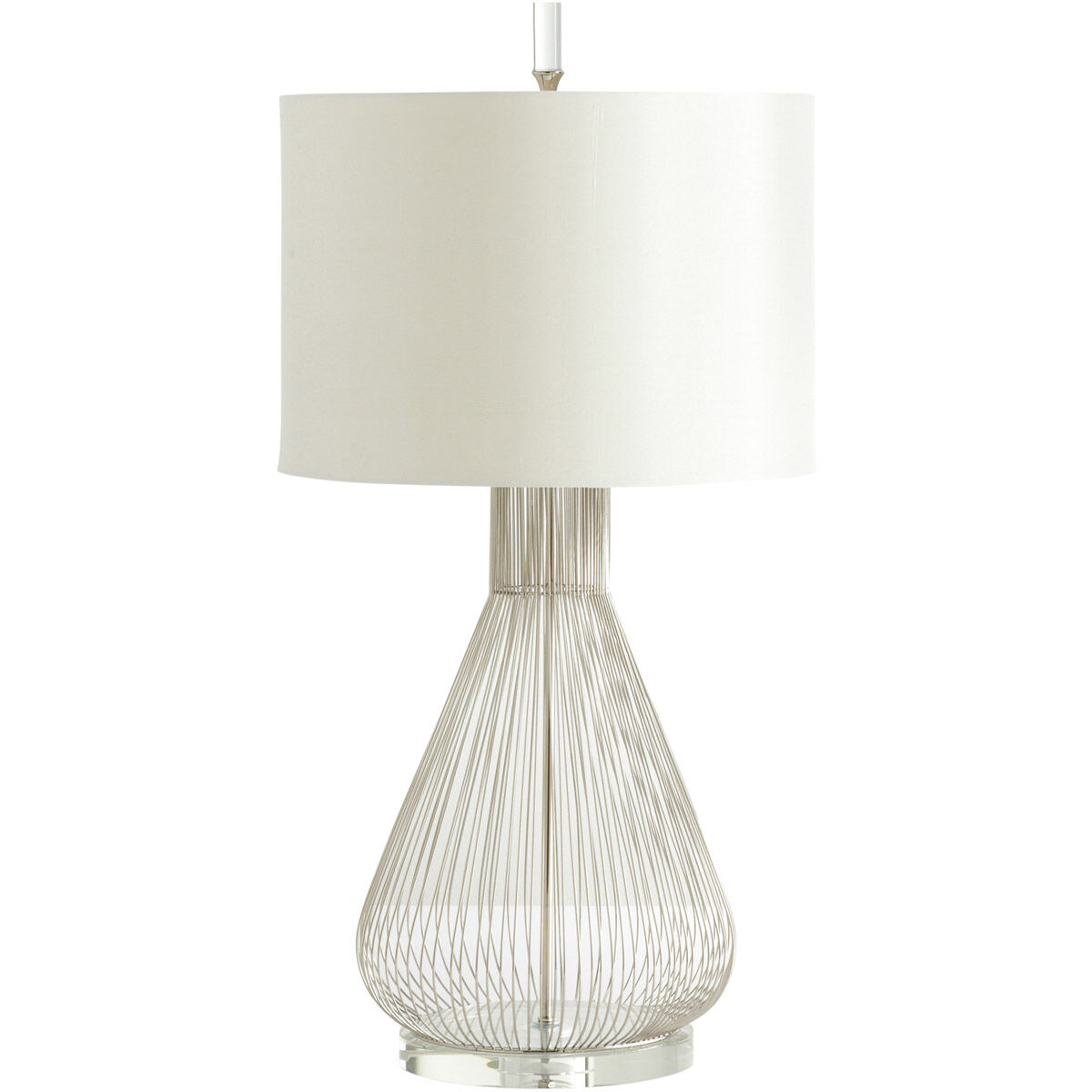 Whisked Fall 34 inch 100.00 watt Satin Nickel Table Lamp Portable Light