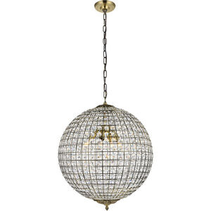 Earlene 4 Light 20 inch Antique Bronze and Clear Pendant Ceiling Light