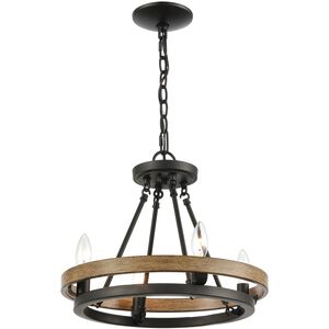Ramsey 4 Light 16 inch Matte Black with Aspen Chandelier Ceiling Light