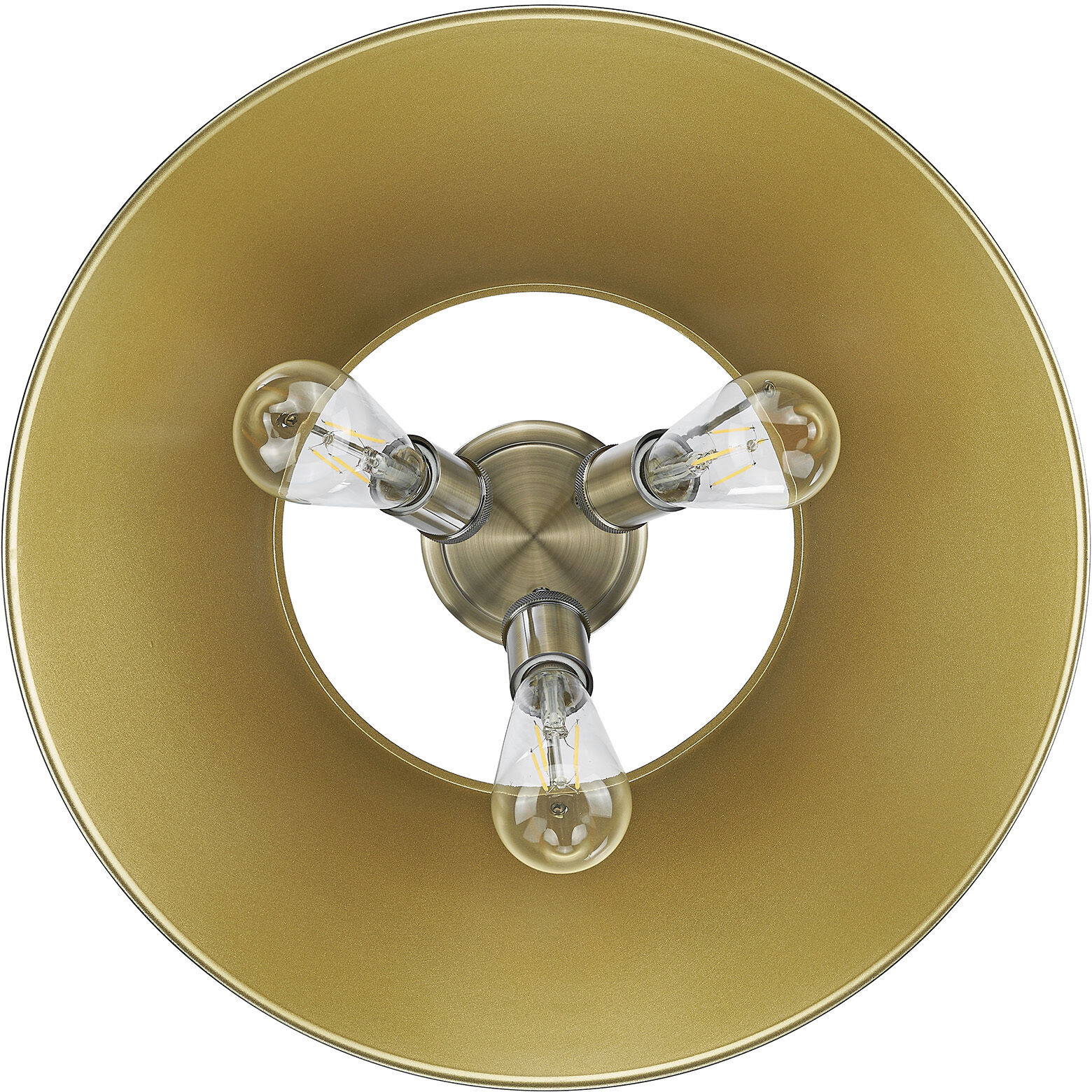 Yep Orwell 3 Light 18.75 inch Aged Brass Flush Mount Ceiling Light