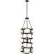 Black Betty 9 Light 24 inch Carbon and French Gold Pendant Ceiling Light