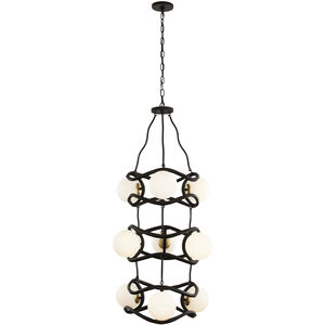 Black Betty 9 Light 24 inch Carbon and French Gold Pendant Ceiling Light
