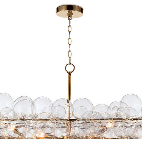 Bubbles 8 Light 51.5 inch Natural Brass Chandelier Ceiling Light, Linear