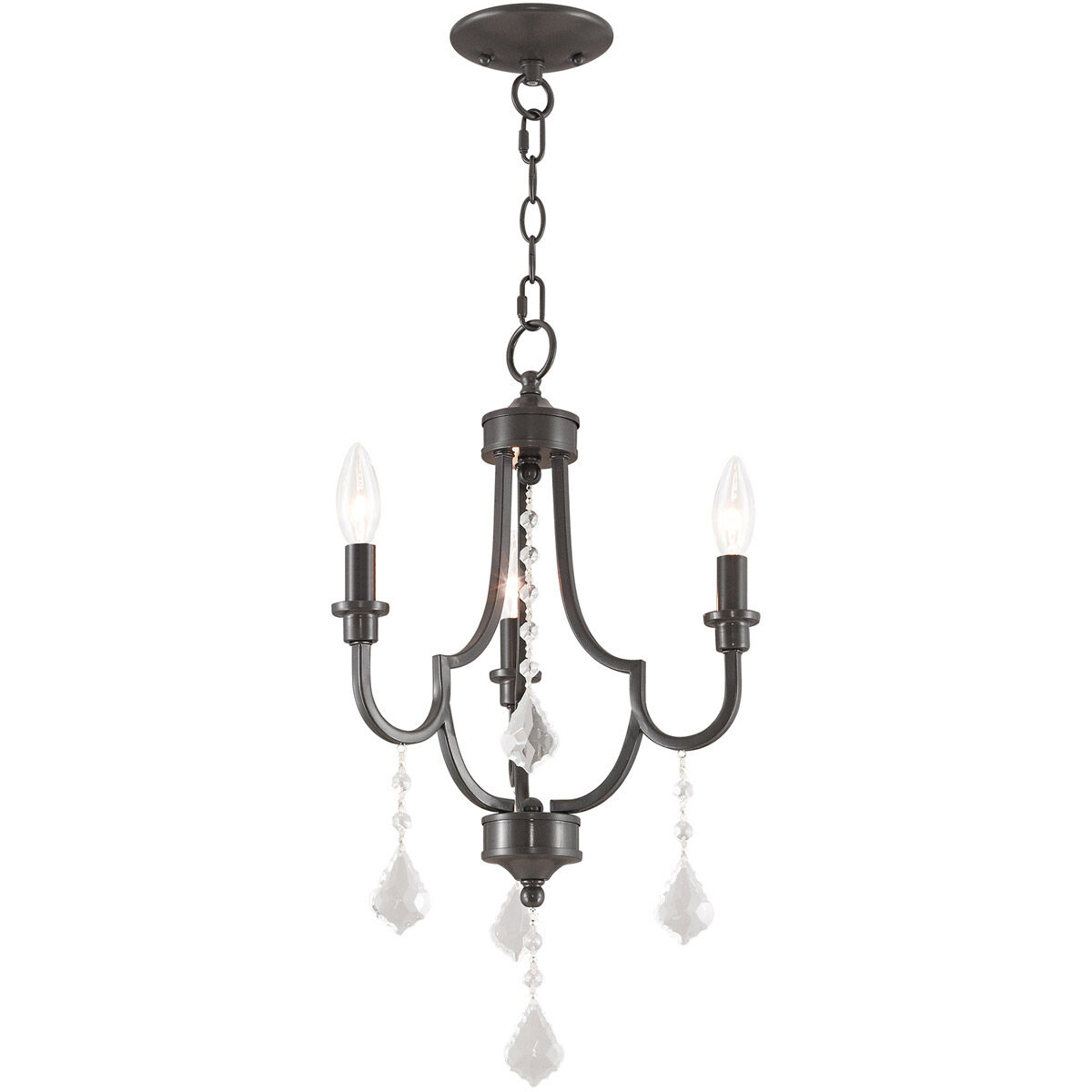 Glendale 3 Light 14 inch English Bronze Mini Chandelier Ceiling Light