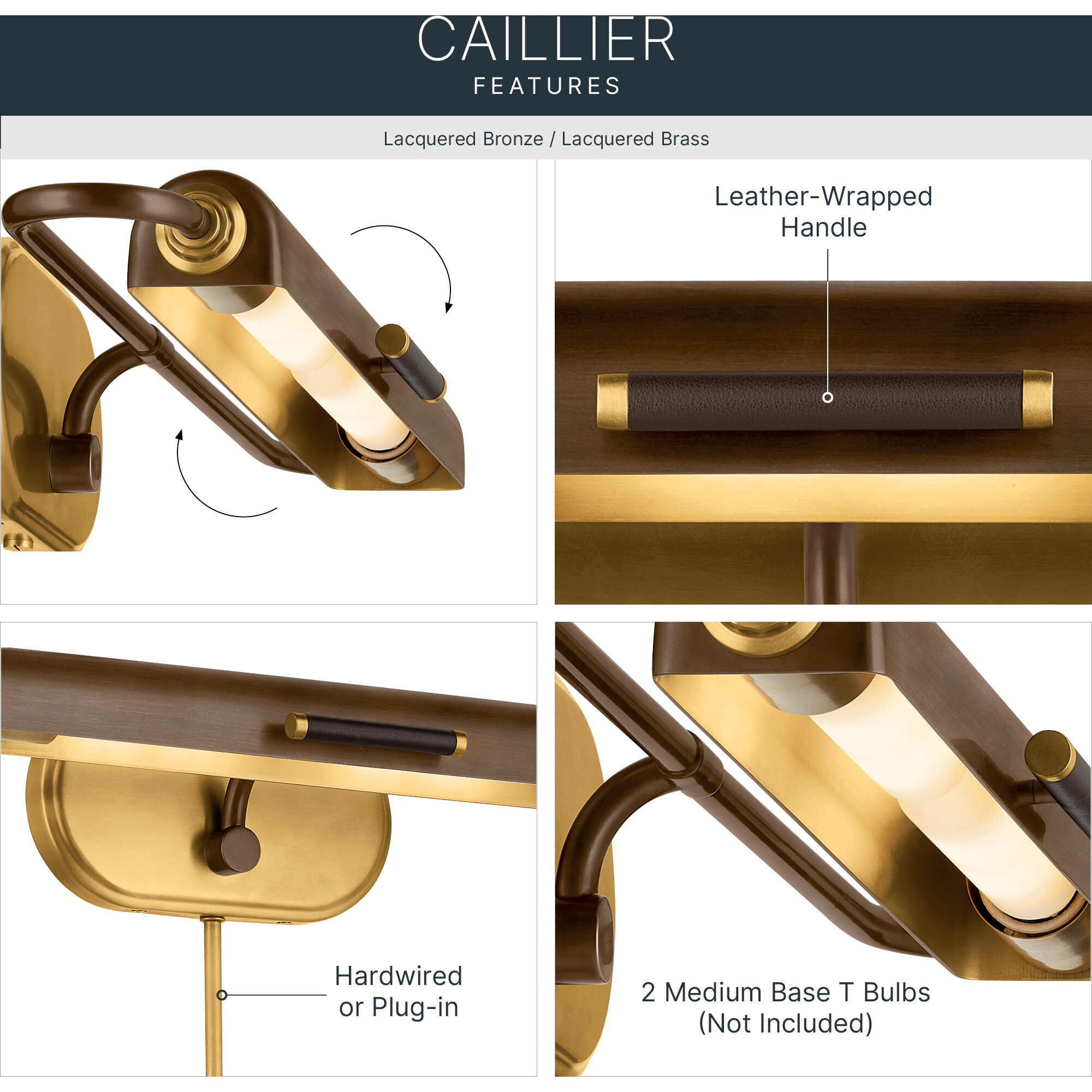 Caillier 26 watt 23.25 inch Lacquered Bronze Picture Light Wall Light