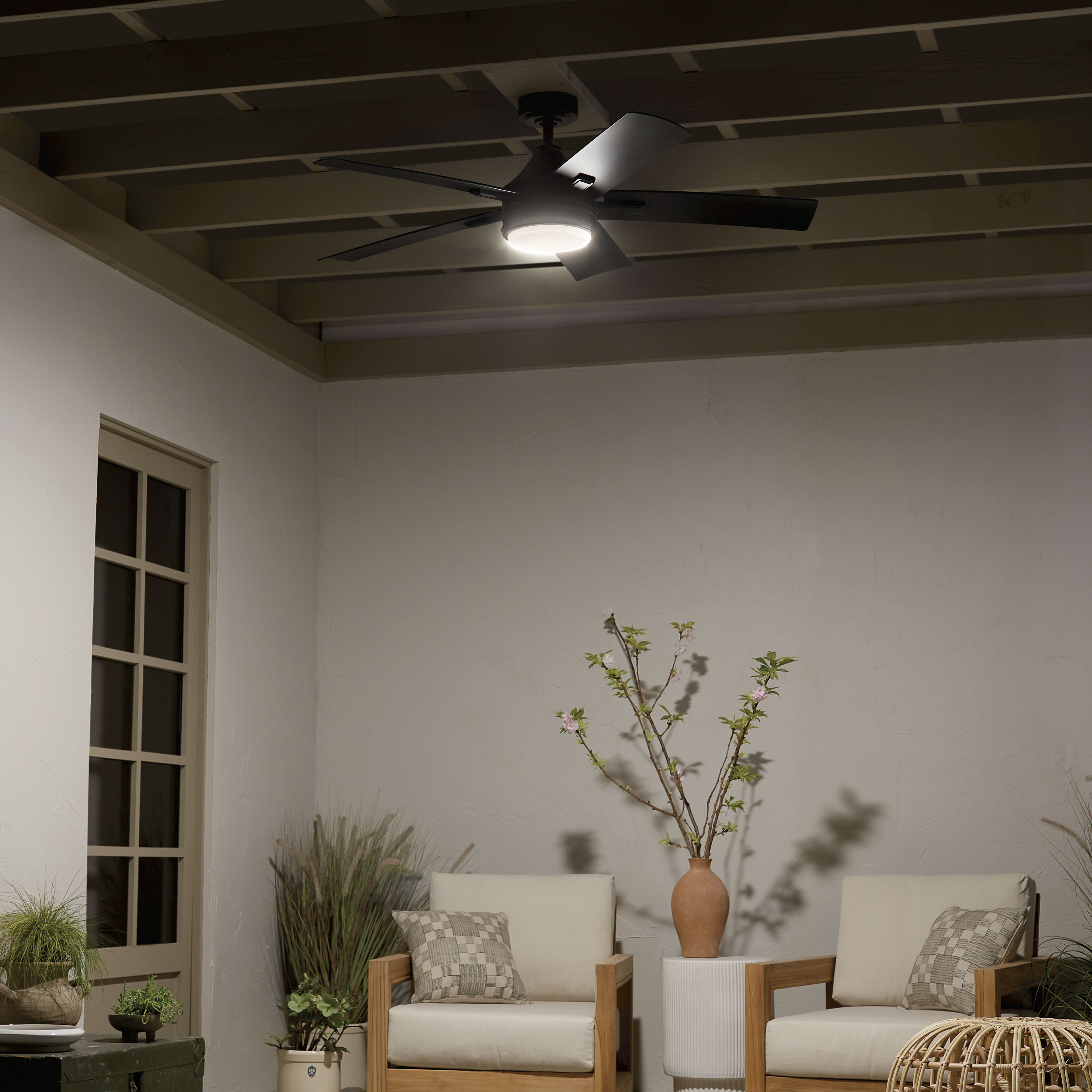 Kichler 310126SBK Tide 52 inch Satin Black with Weathered Kichler 310126SBK Tide 52 inch Satin Black with Weathered