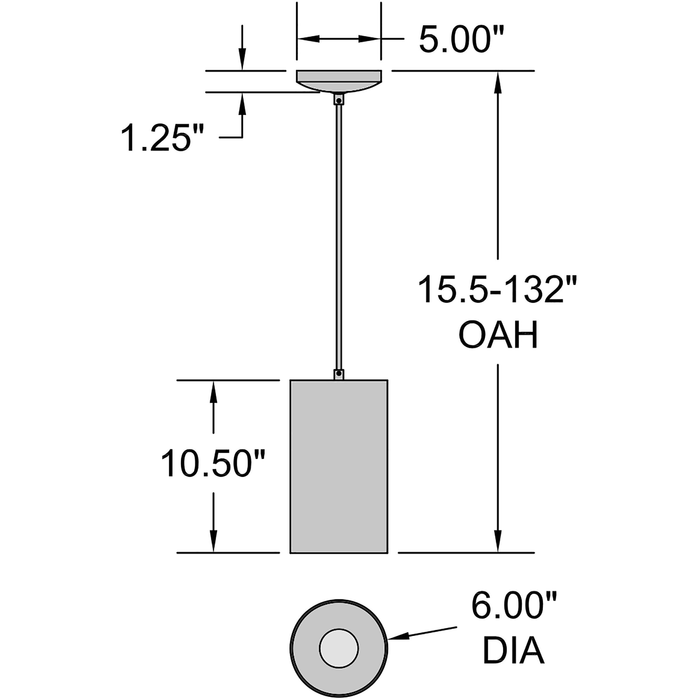 Pilson XL LED 6 inch Matte Black Pendant Ceiling Light