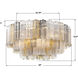 Addis 16 Light 32 inch Polished Chrome Flush Ceiling Light in Tronchi Glass Autumn