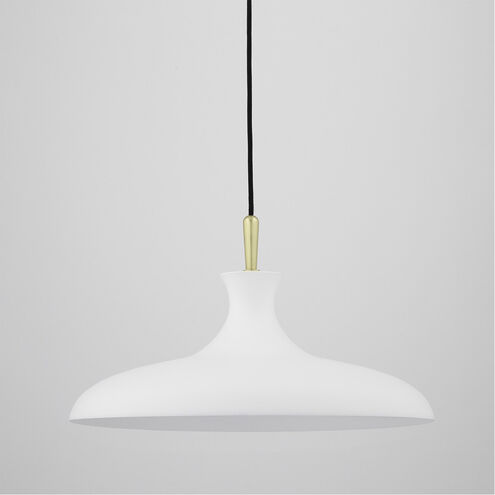 Cassidy 1 Light 21 inch Aged Brass/Soft Off White Pendant Ceiling Light