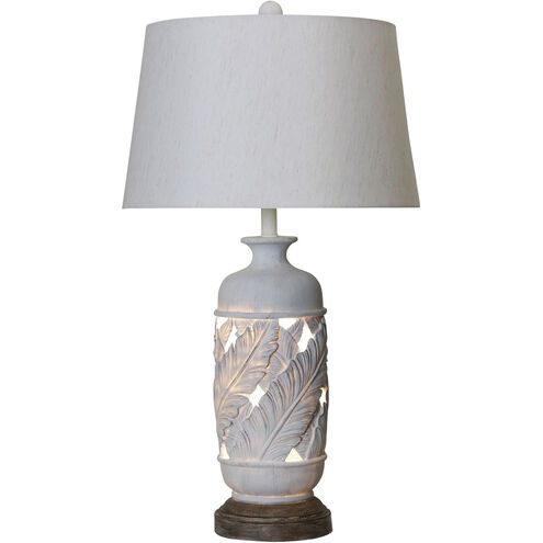 Cameron 32 inch 100.00 watt Tropic White and Light Brown Table Lamp Portable Light
