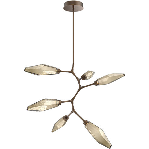 Rock Crystal LED 38.8 inch Flat Bronze Chandelier Ceiling Light in 3000K LED, Chilled Bronze, Modern Vine