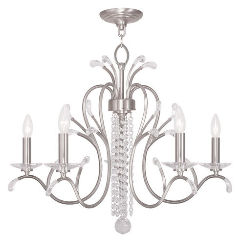 Serafina 5 Light 26 inch Brushed Nickel Chandelier Ceiling Light