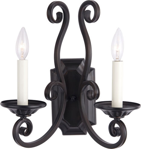 Manor 2 Light 13 inch Oil Rubbed Bronze Wall Sconce Wall Light