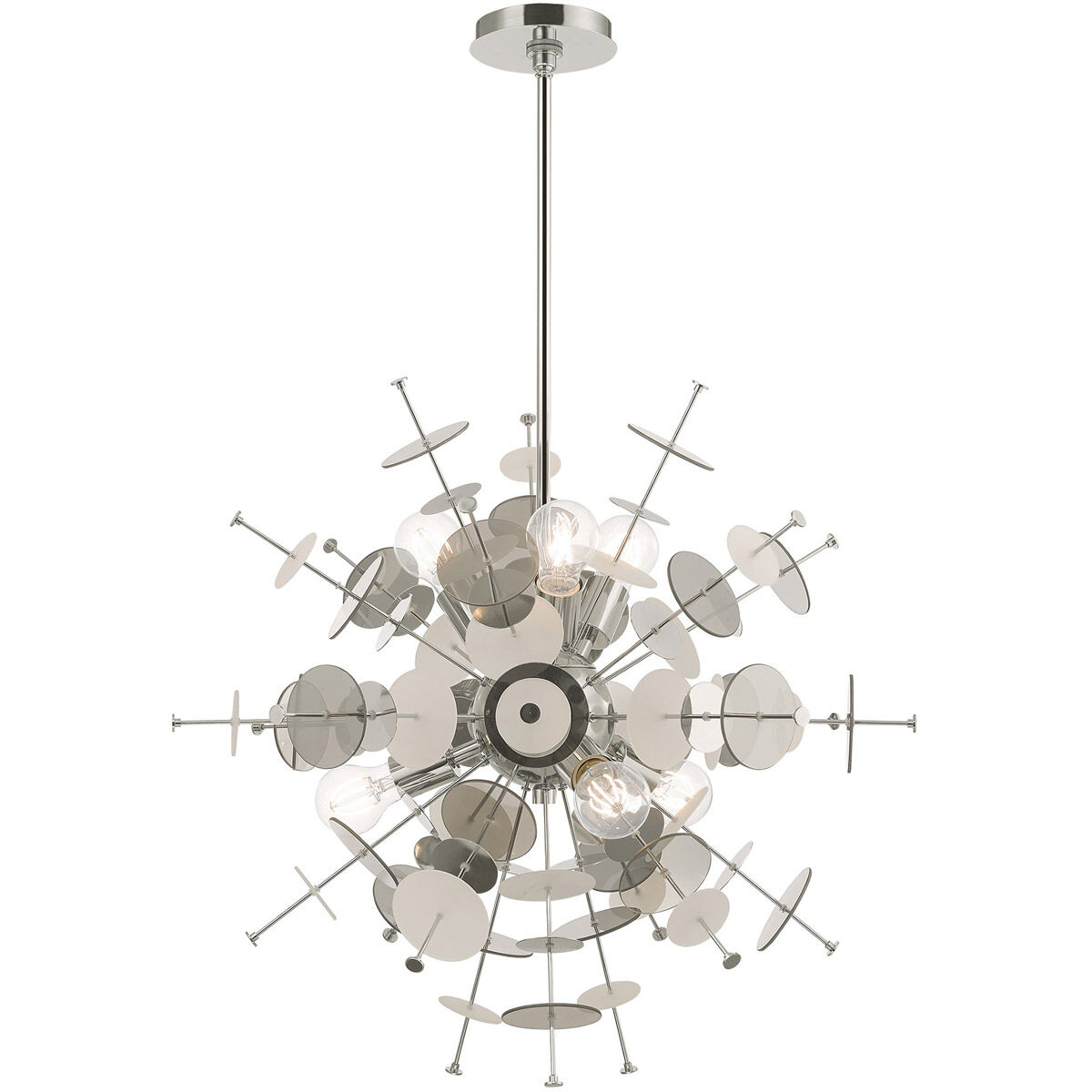 Circulo 6 Light 24 inch Polished Chrome Pendant Chandelier Ceiling Light