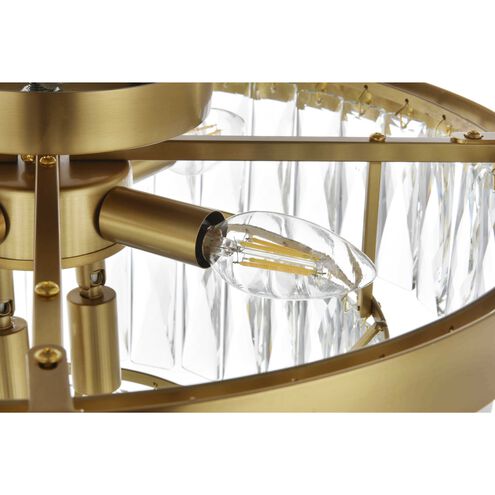 Josephine 6 Light 18 inch Satin Gold Flush Mount Ceiling Light