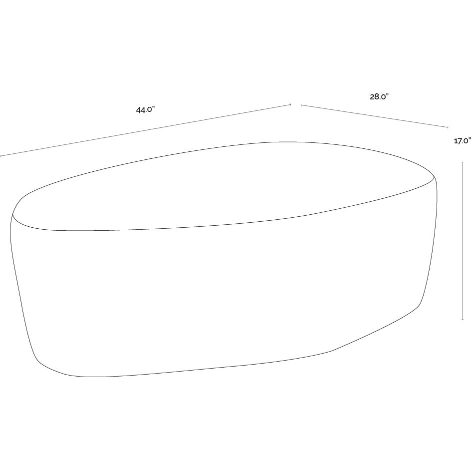 Soraya 17 inch Dove Cream Ottoman