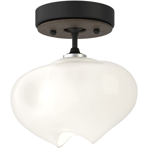 Ume 1 Light 6.3 inch Black and Bronze Semi-Flush Ceiling Light in Black/Bronze, Frosted