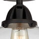 Nouveau 2 Beacon LED 12 inch Matte Black Semi-Flush Mount Ceiling Light in Clear Glass