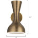 Pisa 2 Light 6 inch Antique Brass Hood Interior is White Wall Sconce Wall Light