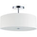 Everly 3 Light 14.25 inch Polished Chrome with White Semi-Flush Mount Ceiling Light